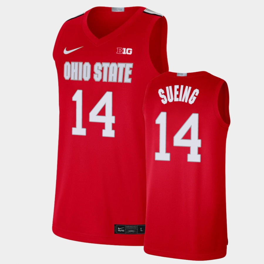 Men's #14 Justice Sueing Ohio State Buckeyes Nike Alumni Limited Scarlet Stitched College Basketball Jersey