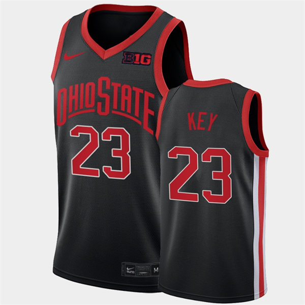 Men's #23 Zed Key Ohio State Buckeyes Nike Alternate Anthracite Throwback 90s Stitched College Basketball Jersey