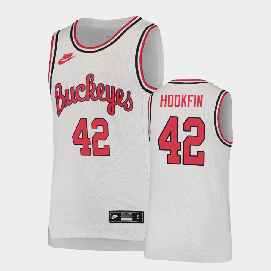Youth's #42 Harrison Hookfin Ohio State Buckeyes Nike Throwback White Stitched College Basketball Jersey