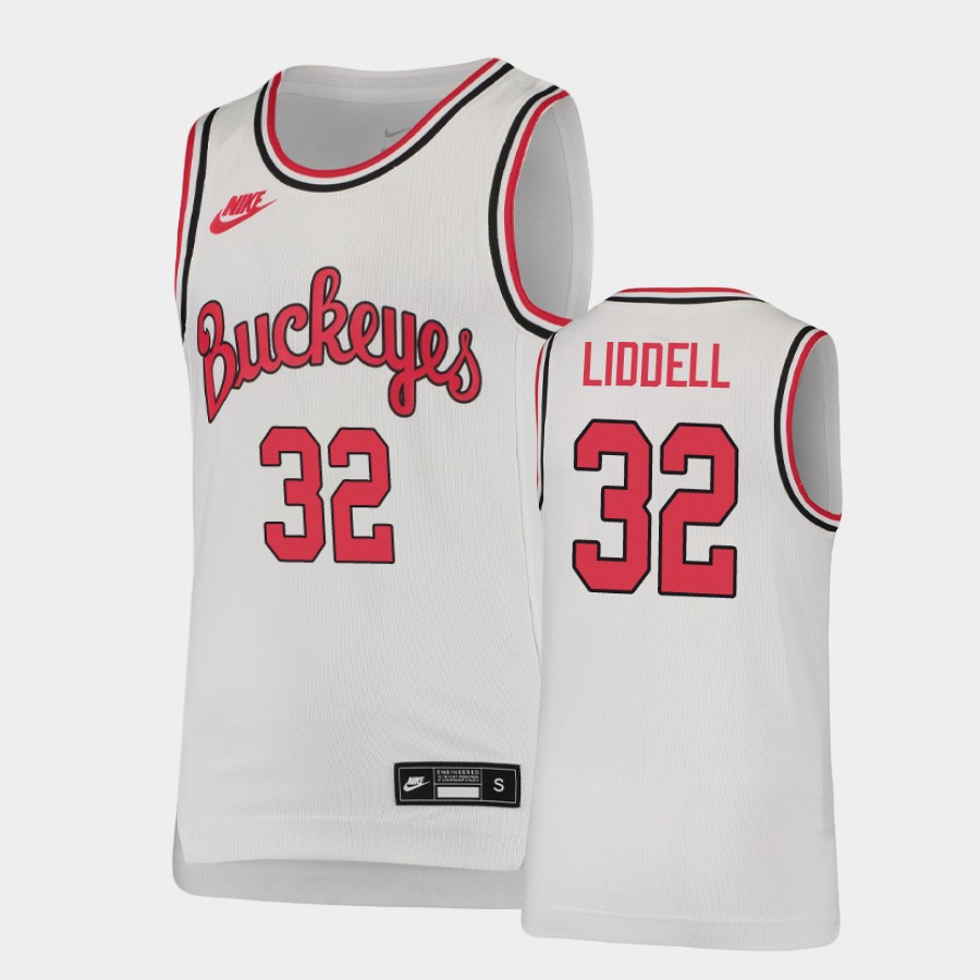 Youth's #32 E. J. Liddell Ohio State Buckeyes Nike Throwback White Stitched College Basketball Jersey