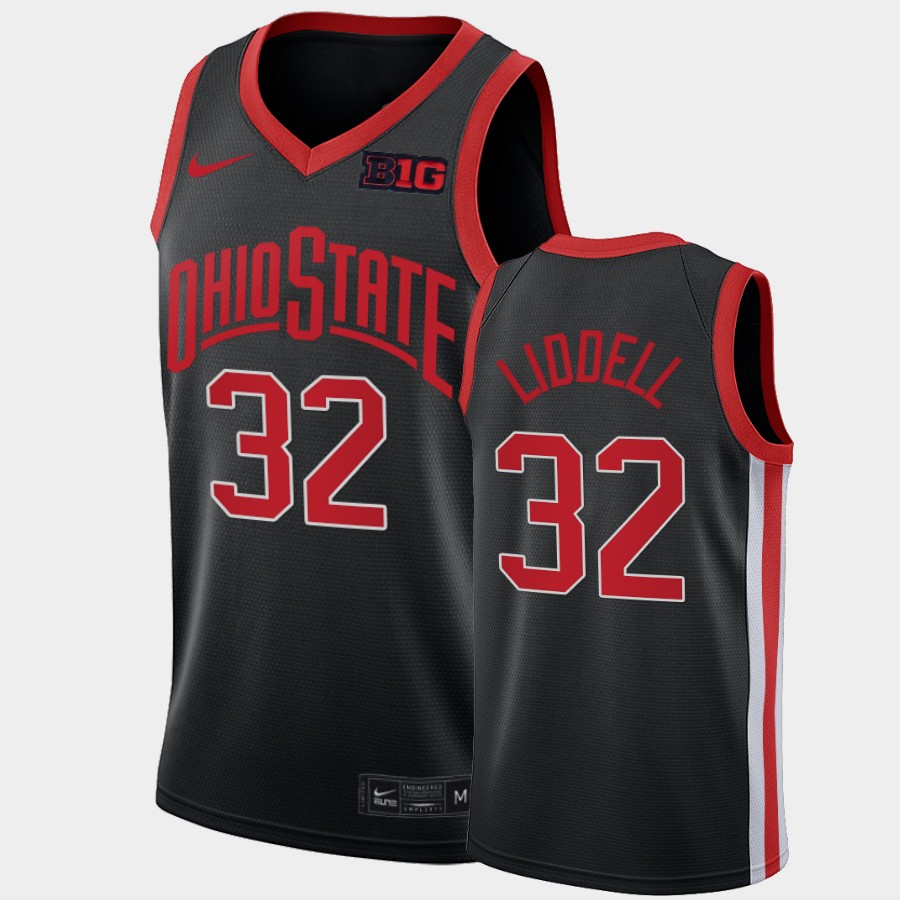 Men's #32 E. J. Liddell Ohio State Buckeyes Nike Alternate Anthracite Throwback 90s Stitched College Basketball Jersey