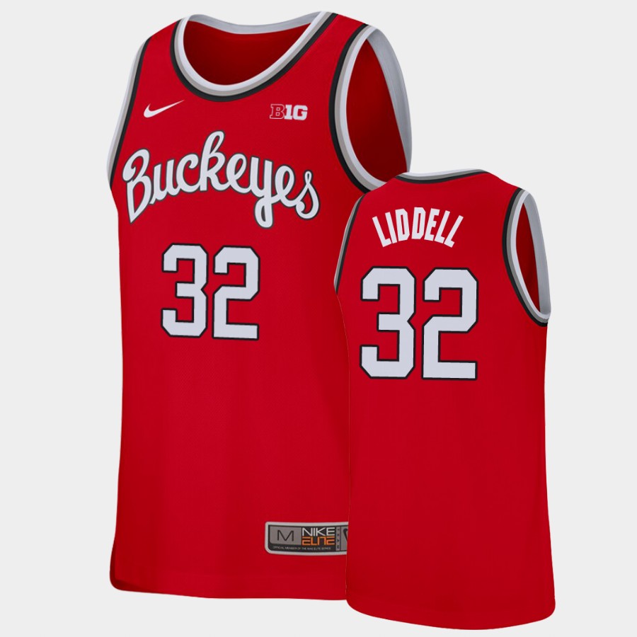 Men's #32 E. J. Liddell Ohio State Buckeyes Nike Scarlet Round Neck Stitched College Basketball Jersey