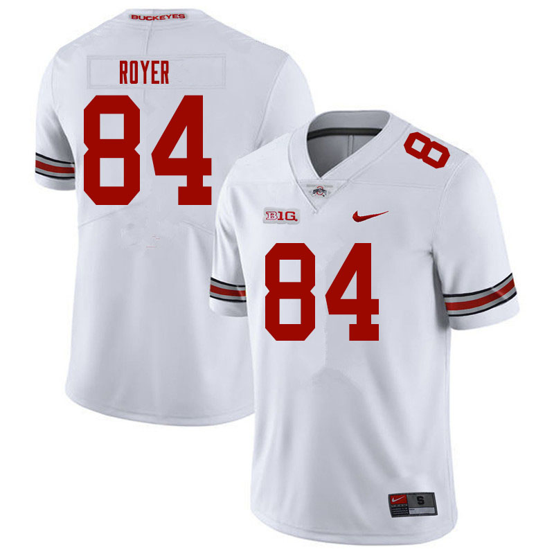 Mens #84 Joe Royer Ohio State Buckeyes Stitched Nike White College Football Game Jersey S-3XL