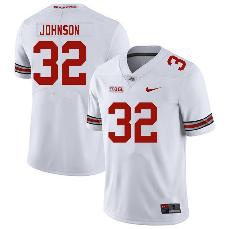 Mens #32 Jakailin Johnson Ohio State Buckeyes Stitched Nike White College Football Game Jersey S-3XL
