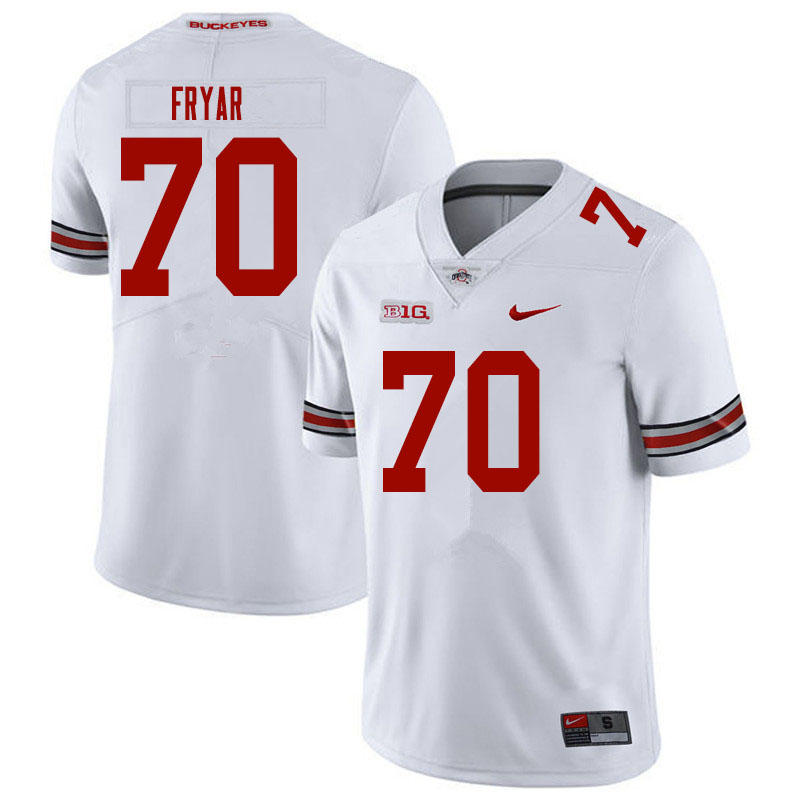 Mens #70 Josh Fryar Ohio State Buckeyes Stitched Nike White College Football Game Jersey S-3XL