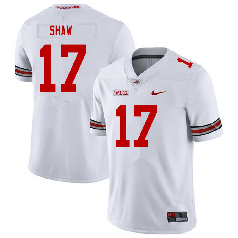Mens #17 Bryson Shaw Ohio State Buckeyes Stitched Nike White College Football Game Jersey S-3XL