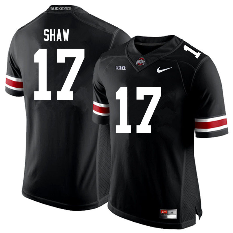 Mens #17 Bryson Shaw Ohio State Buckeyes Stitched Nike Black White College Football Game Jersey S-3XL