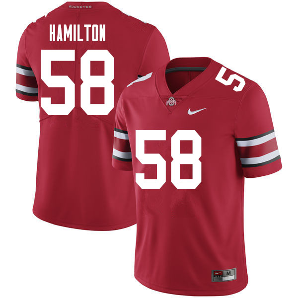 Mens #58 Ty Hamilton Ohio State Buckeyes Stitched Nike Scarlet College Football Game Jersey S-3XL