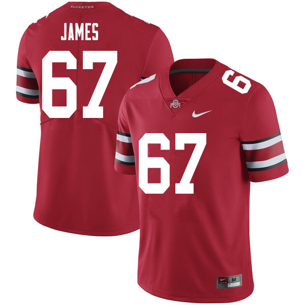 Mens #67 Jakob James Ohio State Buckeyes Stitched Nike Scarlet College Football Game Jersey S-3XL