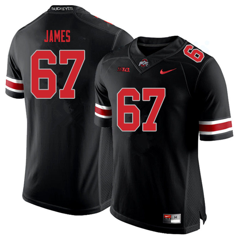 Mens #67 Jakob James Ohio State Buckeyes Stitched Nike Blackout College Football Game Jersey S-3XL