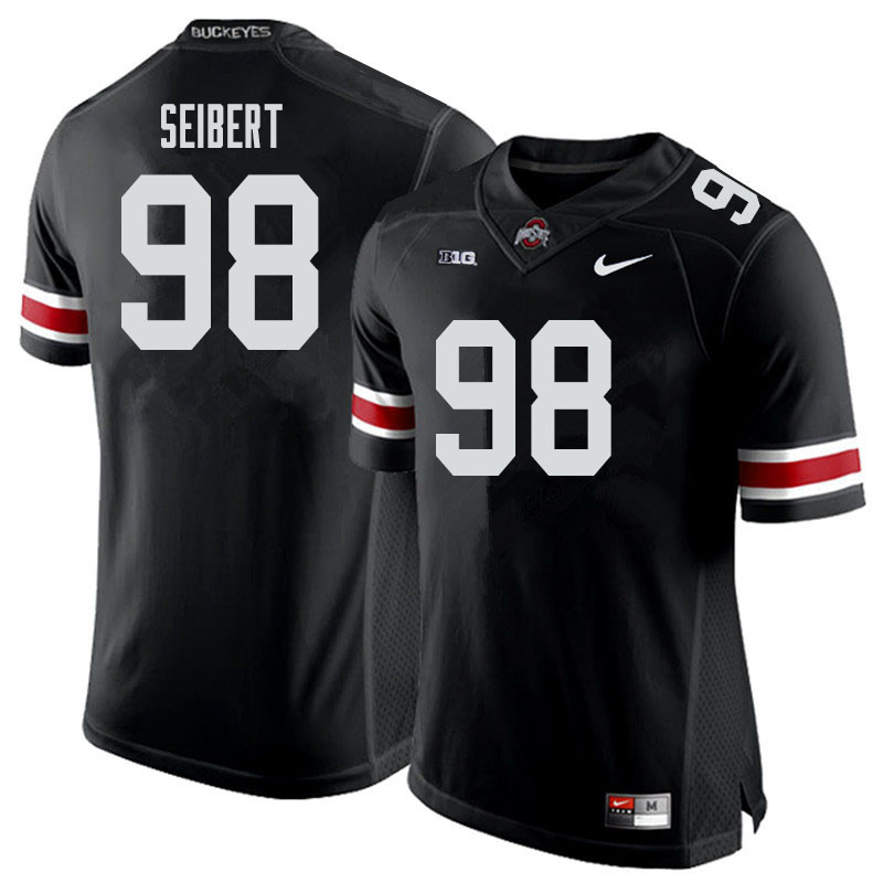Mens #98 Jake Seibert Ohio State Buckeyes Stitched Nike Black White College Football Game Jersey S-3XL