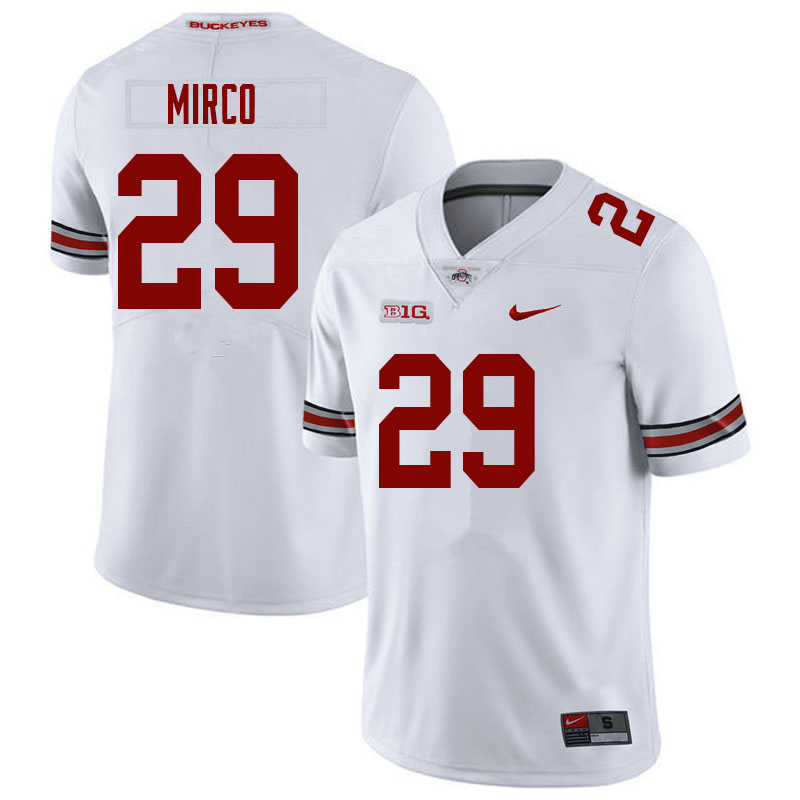 Mens #29 Jesse Mirco Ohio State Buckeyes Stitched Nike White College Football Game Jersey S-3XL