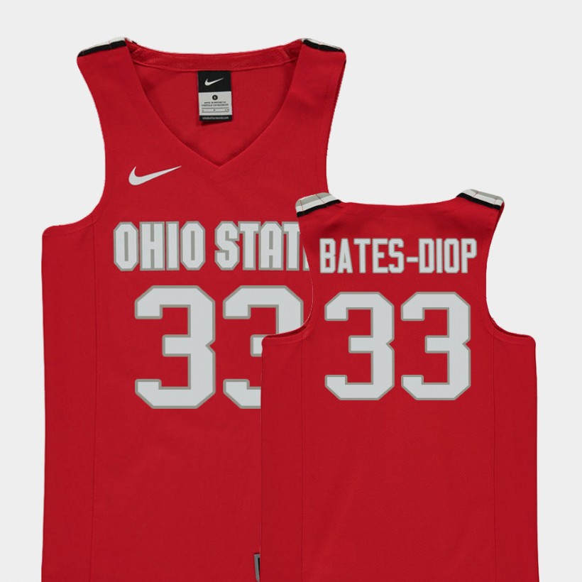 Youth's #33 Keita Bates-Diop Ohio State Buckeyes Nike Pure Scarlet Stitched College Basketball Jersey
