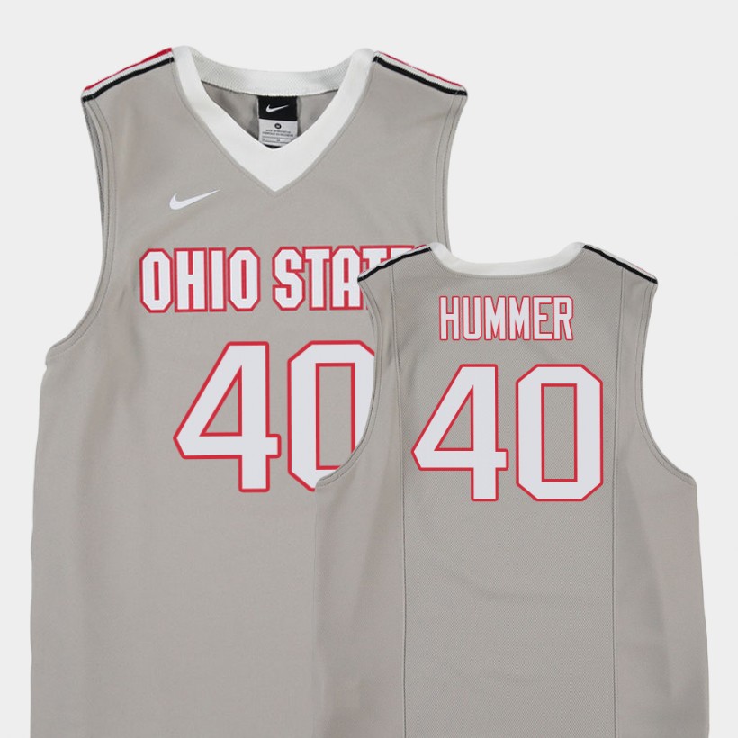 Youth's #40 Daniel Hummer Ohio State Buckeyes Nike Pure Gray Stitched College Basketball Jersey