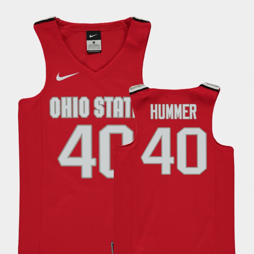 Youth's #40 Daniel Hummer Ohio State Buckeyes Nike Pure Scarlet Stitched College Basketball Jersey
