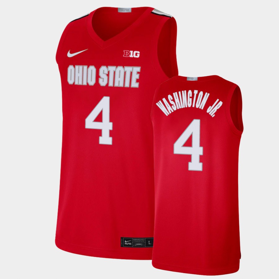 Men's #4 Duane Washington Jr. Ohio State Buckeyes Nike Alumni Limited Scarlet Stitched College Basketball Jersey