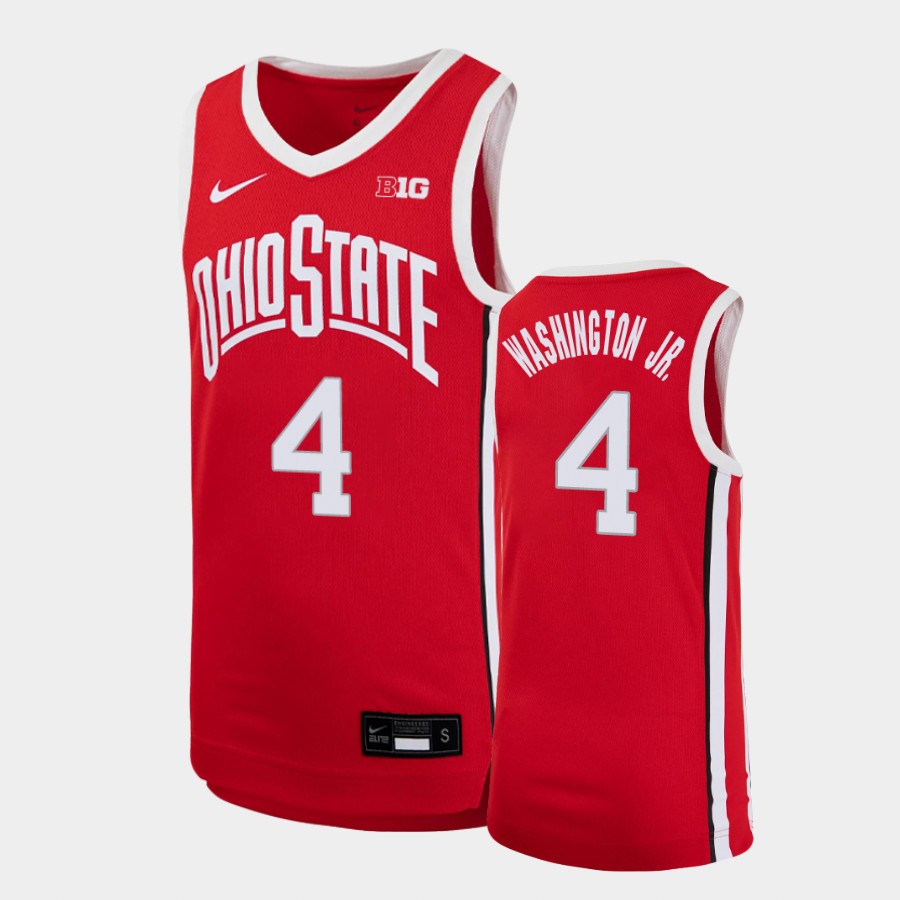 Youth's #4 Duane Washington Jr. Ohio State Buckeyes Nike Scarlet Stitched College Basketball Jersey