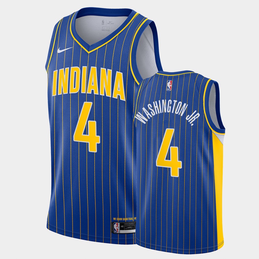 Men's #4 Duane Washington Jr. Ohio State Buckeyes Nike City Edition Blue 2021 Stitched College Basketball Jersey
