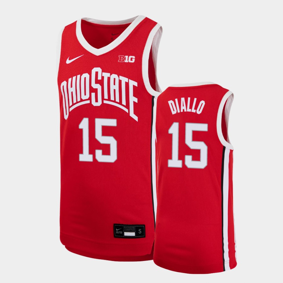 Youth's #15 Ibrahima Diallo Ohio State Buckeyes Nike Scarlet Stitched College Basketball Jersey