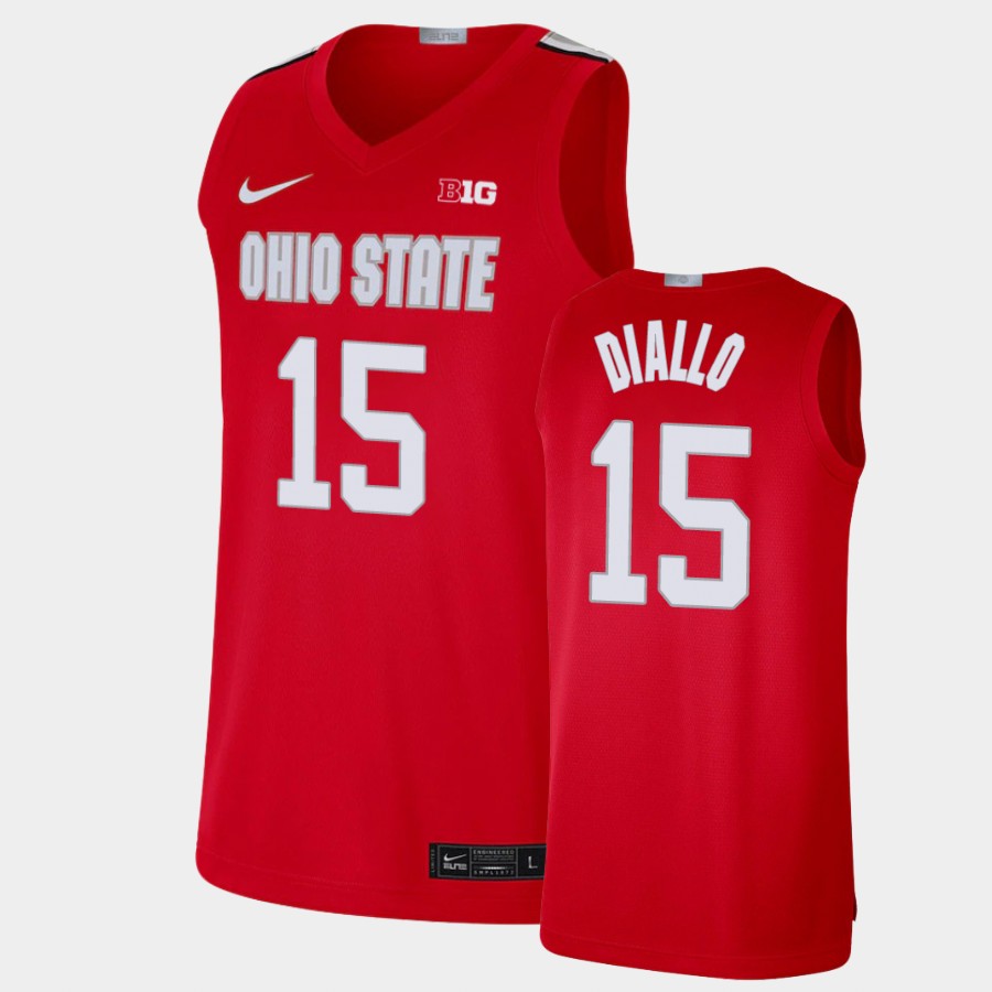 Men's #15 Ibrahima Diallo Ohio State Buckeyes Nike Alumni Limited Scarlet Stitched College Basketball Jersey