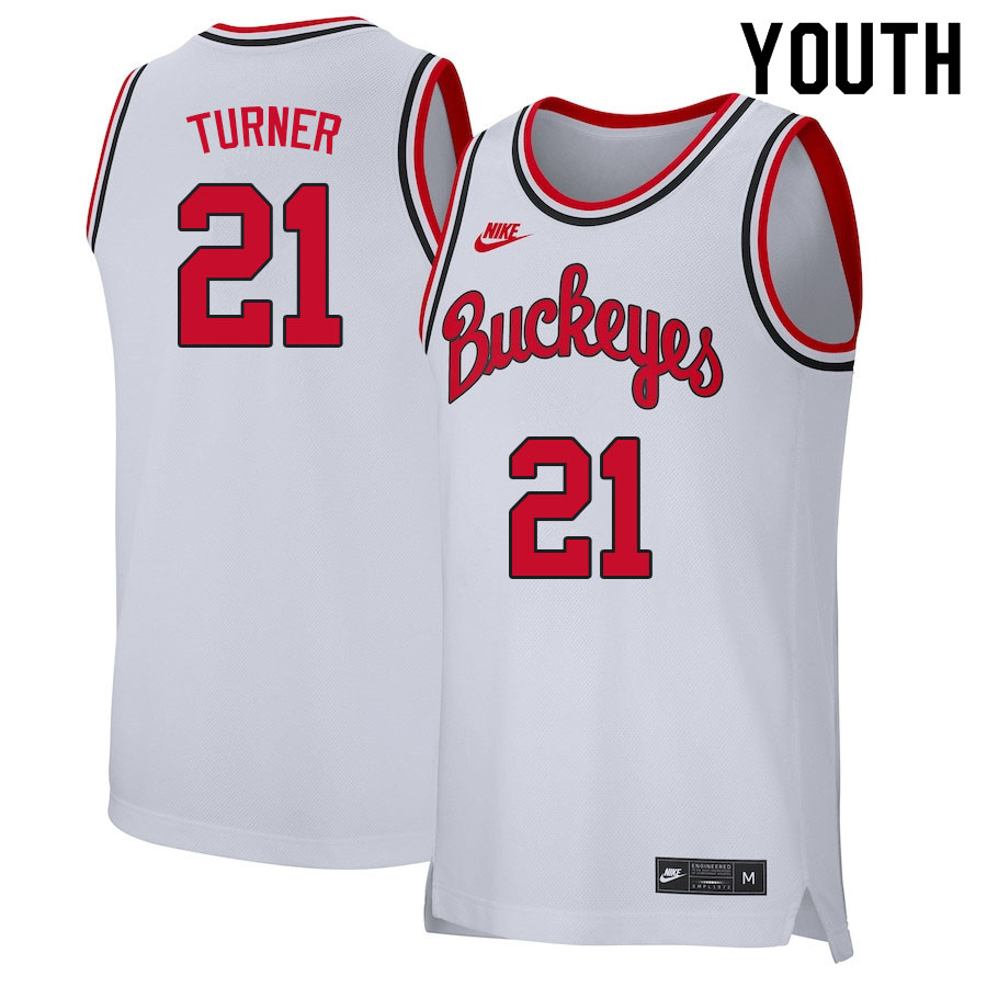Youth's #25 Kyle Young Ohio State Buckeyes Nike White Stitched College Basketball Jersey