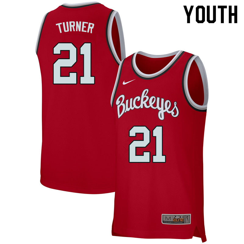 Youth's #25 Kyle Young Ohio State Buckeyes Nike Scarlet Round Neck Stitched College Basketball Jersey