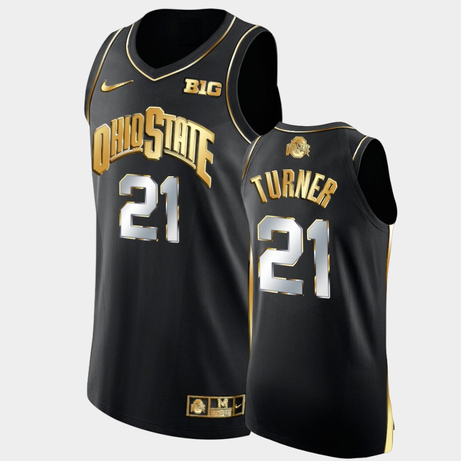 Men's #25 Kyle Young Ohio State Buckeyes Nike Black Golden Stitched College Basketball Jersey
