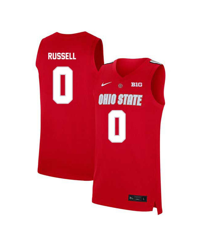 Men's #0 D'Angelo Russell Ohio State Buckeyes Elite Nike Scarlet Stitched College Basketball Jersey