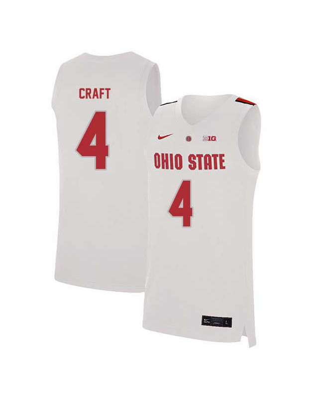 Men's #4 Aaron Craft Ohio State Buckeyes Elite Nike White Stitched College Basketball Jersey
