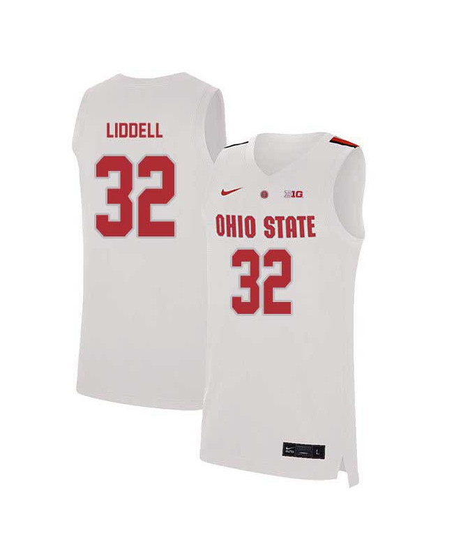 Men's #32 E. J. Liddell Ohio State Buckeyes Elite Nike White Stitched College Basketball Jersey