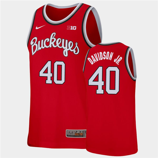 Men's #40 Jansen Davidson Jr. Ohio State Buckeyes Nike Scarlet Round Neck Stitched College Basketball Jersey