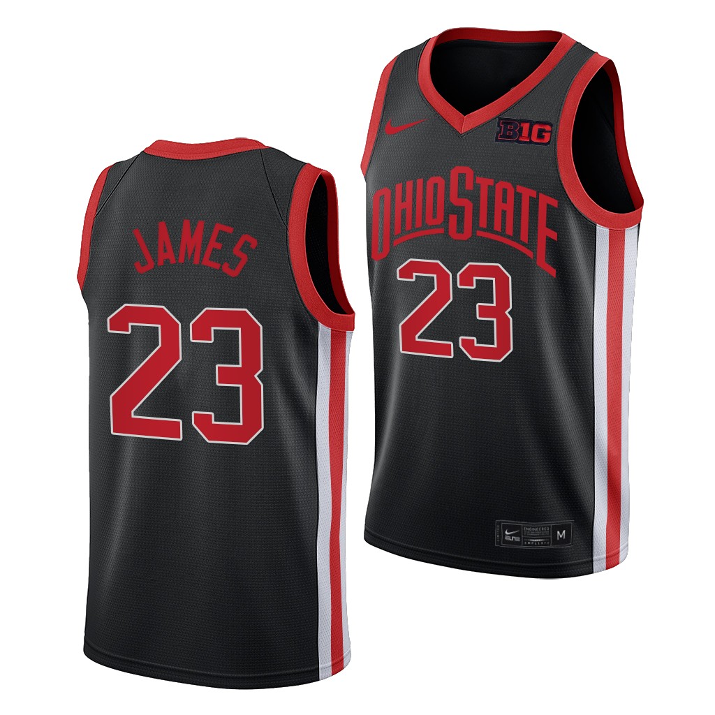 Men's #23 LeBron James Ohio State Buckeyes Nike Alternate Anthracite Throwback 90s Stitched College Basketball Jersey