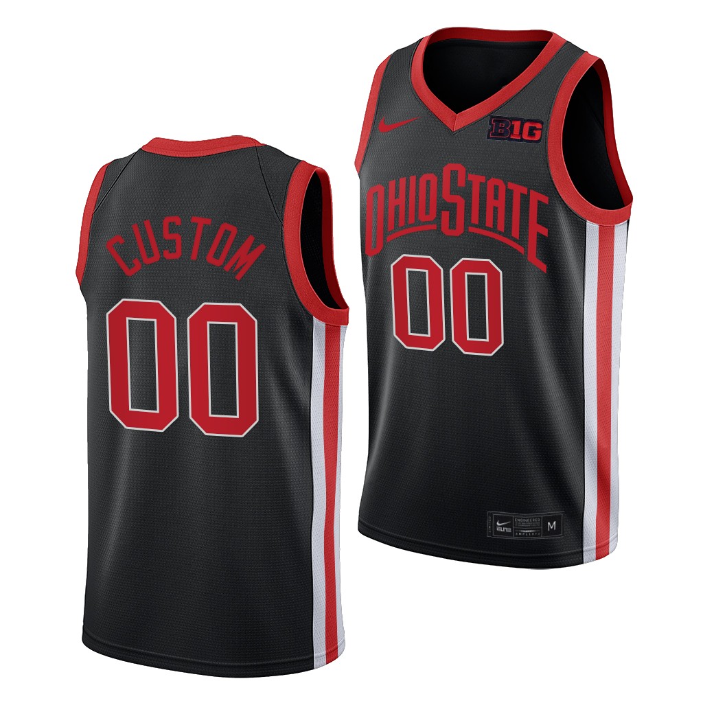 Men's Custom Ohio State Buckeyes Nike Alternate Anthracite Throwback 90s Stitched College Basketball Jersey
