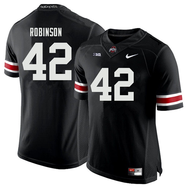 Mens #42 Bradley Robinson Ohio State Buckeyes Stitched Nike Black White College Football Game Jersey S-3XL