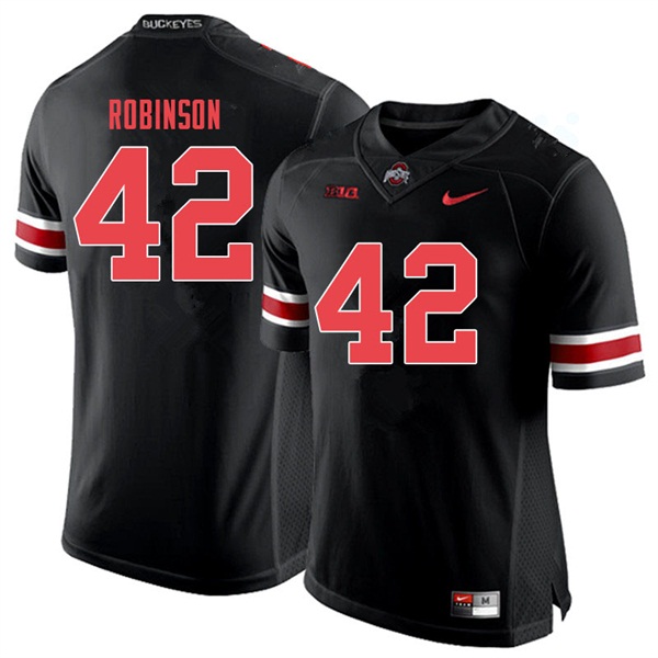 Mens #42 Bradley Robinson Ohio State Buckeyes Stitched Nike Blackout College Football Game Jersey S-3XL