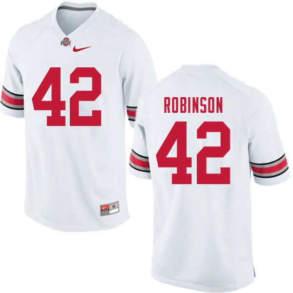 Mens #42 Bradley Robinson Ohio State Buckeyes Stitched Nike White College Football Game Jersey S-3XL