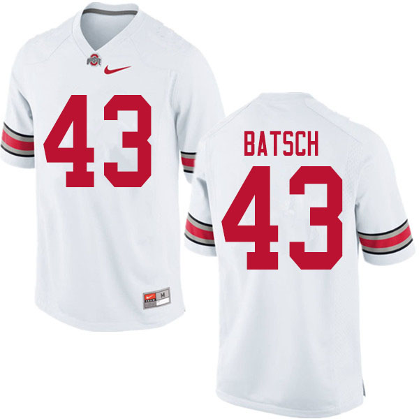 Mens #43 Ryan Batsch Ohio State Buckeyes Stitched Nike White College Football Game Jersey S-3XL