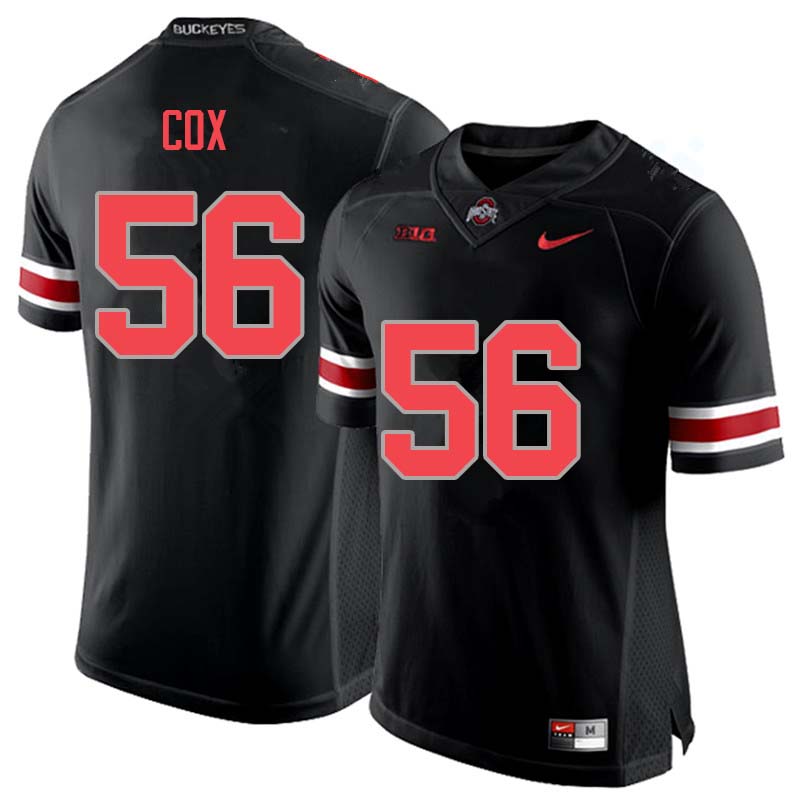 Mens #56 Aaron Cox Ohio State Buckeyes Stitched Nike Blackout College Football Game Jersey S-3XL