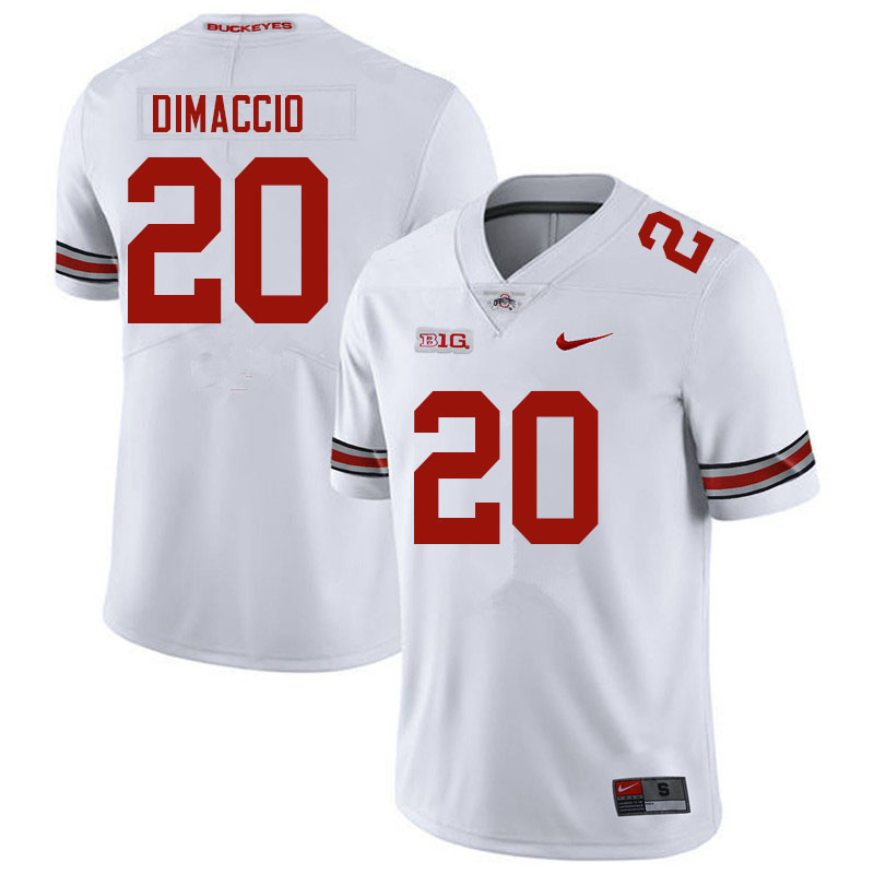Mens #20 Dominic DiMaccio Ohio State Buckeyes Stitched Nike White College Football Game Jersey S-3XL