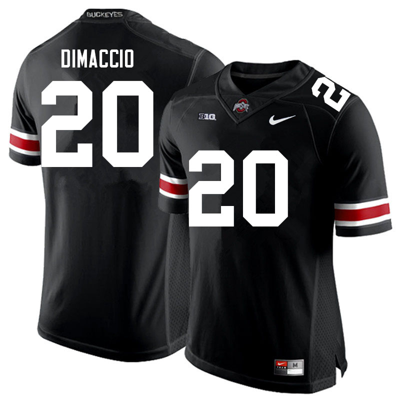 Mens #20 Dominic DiMaccio Ohio State Buckeyes Stitched Nike Black White College Football Game Jersey S-3XL