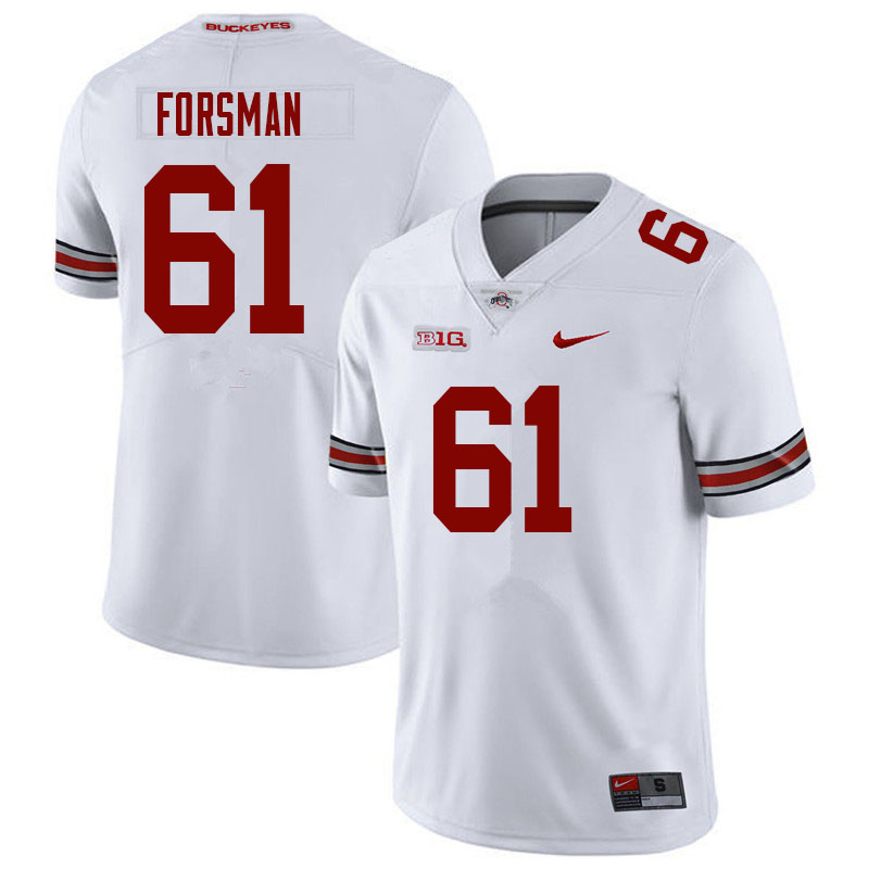 Mens #61 Jack Forsman Ohio State Buckeyes Stitched Nike White College Football Game Jersey S-3XL
