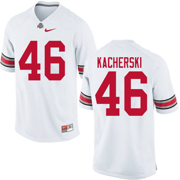 Mens #46 Cade Kacherski Ohio State Buckeyes Stitched Nike White College Football Game Jersey S-3XL