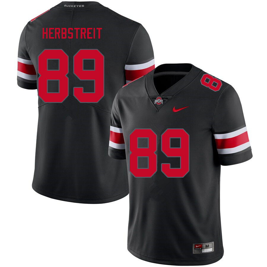 Mens #89 Zak Herbstreit Ohio State Buckeyes Stitched Nike Blackout College Football Game Jersey S-3XL