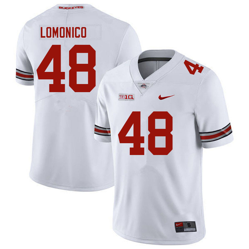 Mens #48 Max Lomonico Ohio State Buckeyes Stitched Nike White College Football Game Jersey S-3XL