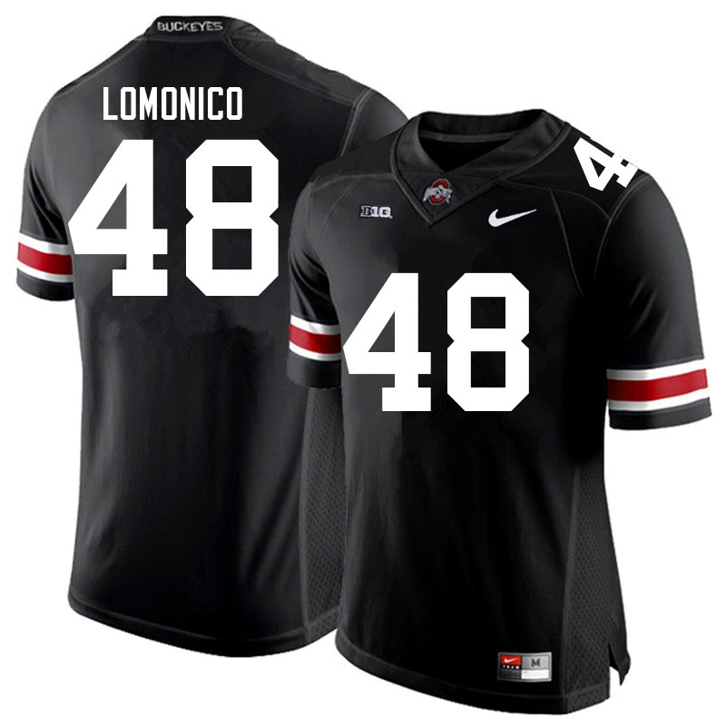 Mens #48 Max Lomonico Ohio State Buckeyes Stitched Nike Black White College Football Game Jersey S-3XL