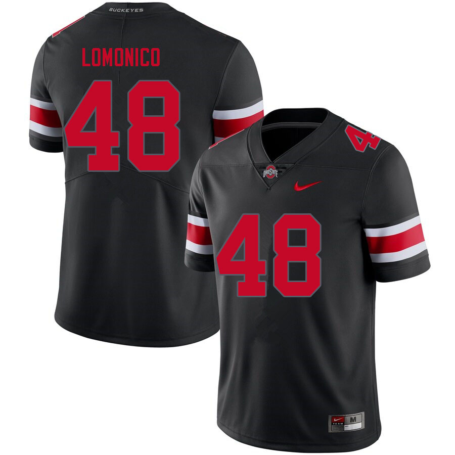 Mens #48 Max Lomonico Ohio State Buckeyes Stitched Nike Blackout College Football Game Jersey S-3XL