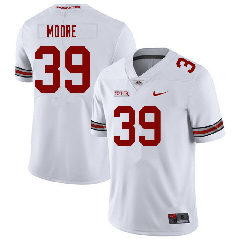Mens #39 Andrew Moore Ohio State Buckeyes Stitched Nike White College Football Game Jersey S-3XL