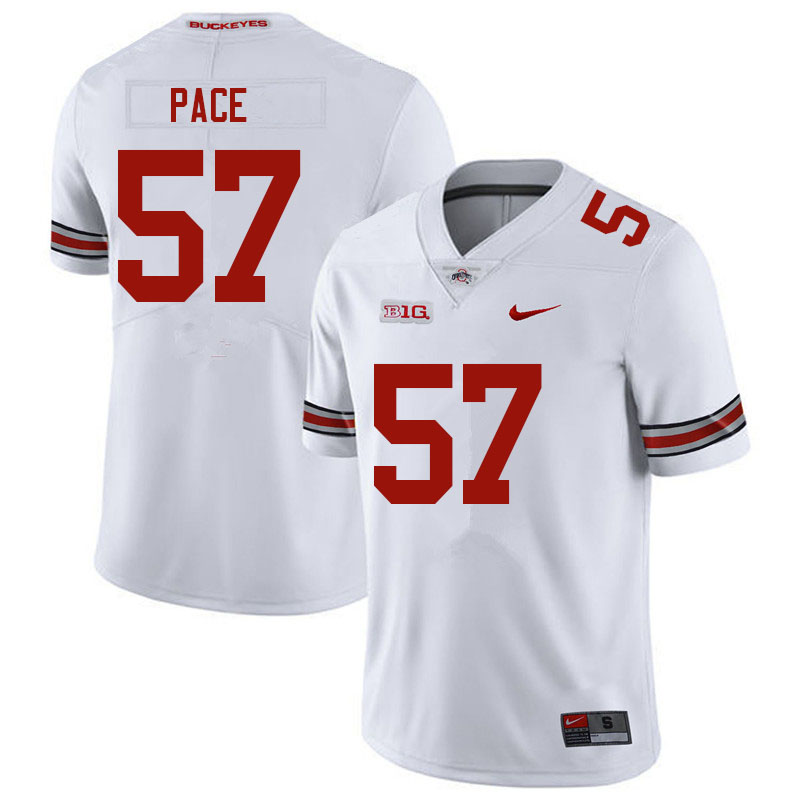 Mens #57 Jalen Pace Ohio State Buckeyes Stitched Nike White College Football Game Jersey S-3XL