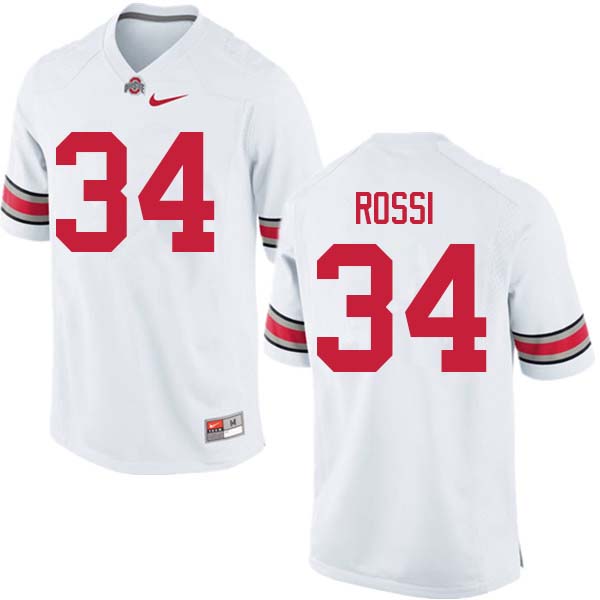 Mens #34 Mitch Rossi Ohio State Buckeyes Stitched Nike White College Football Game Jersey S-3XL