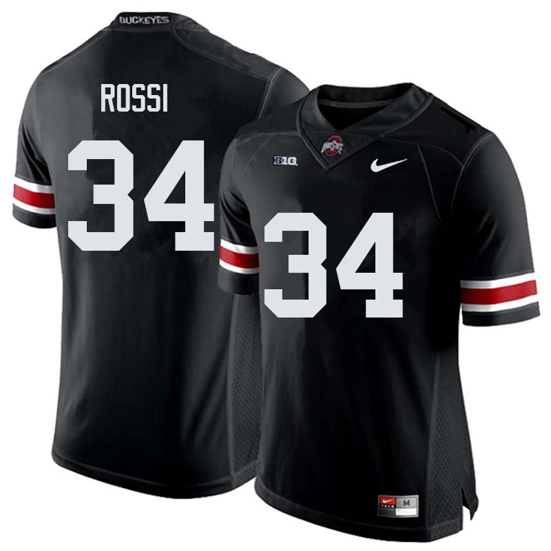 Mens #34 Mitch Rossi Ohio State Buckeyes Stitched Nike Black White College Football Game Jersey S-3XL